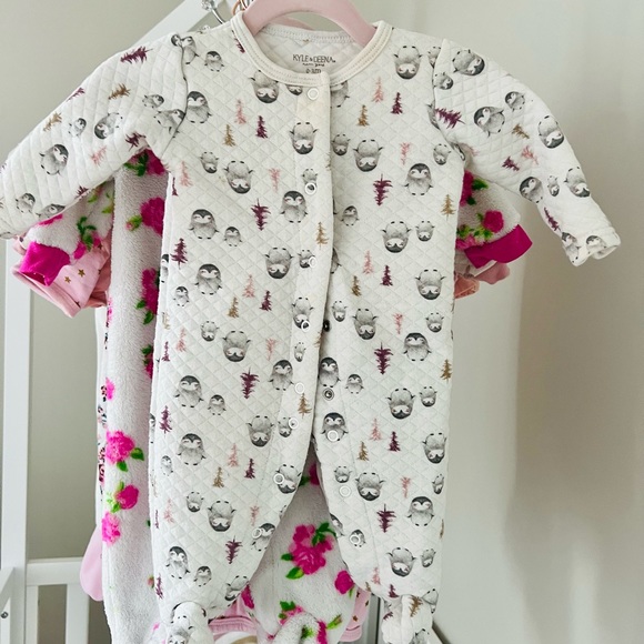 Baby Girl Clothes Lot Newborn 0 - 6 Months Pajama Bodysuit Onesies Footsies - Picture 7 of 16